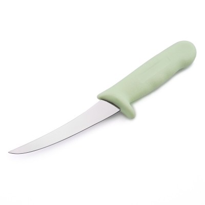 5 Inch Boning Knife Curved Stainless Steel Blade Green